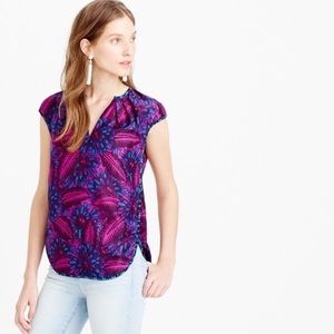 J Crew Midnight Floral Cocoon Top